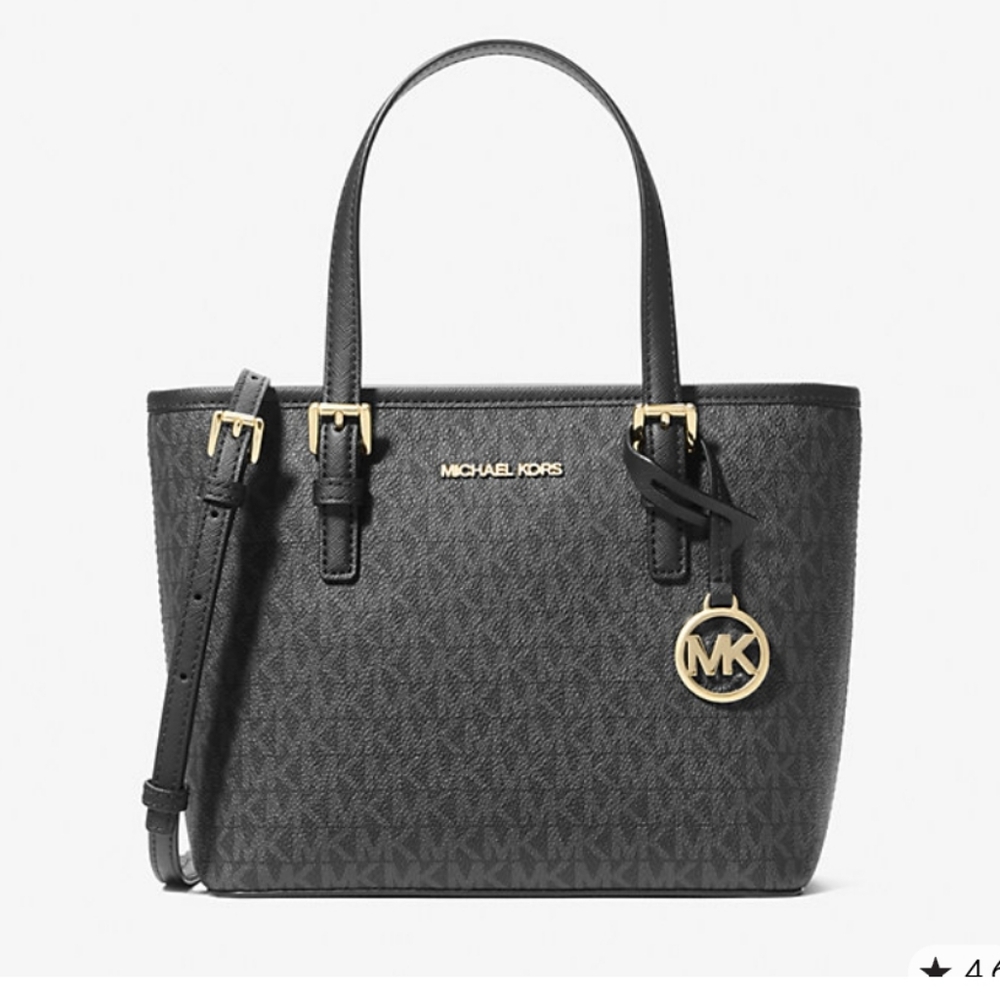 Brand New Michael Kors Jet Set Travel Extra-Small Logo Top-Zip Tote Bag purse